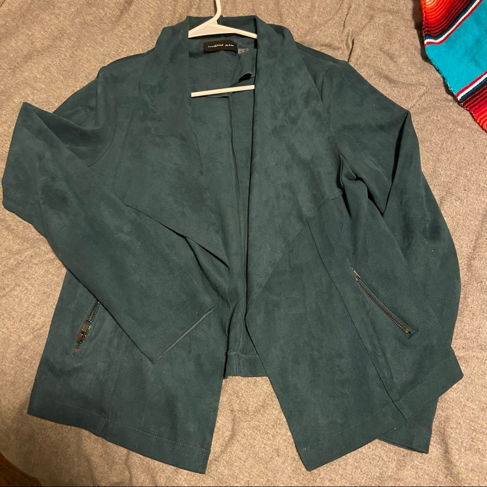 Green suede flowy jacket